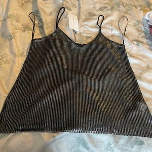 Zara Black/Gray Tank Top (See through - beaded)